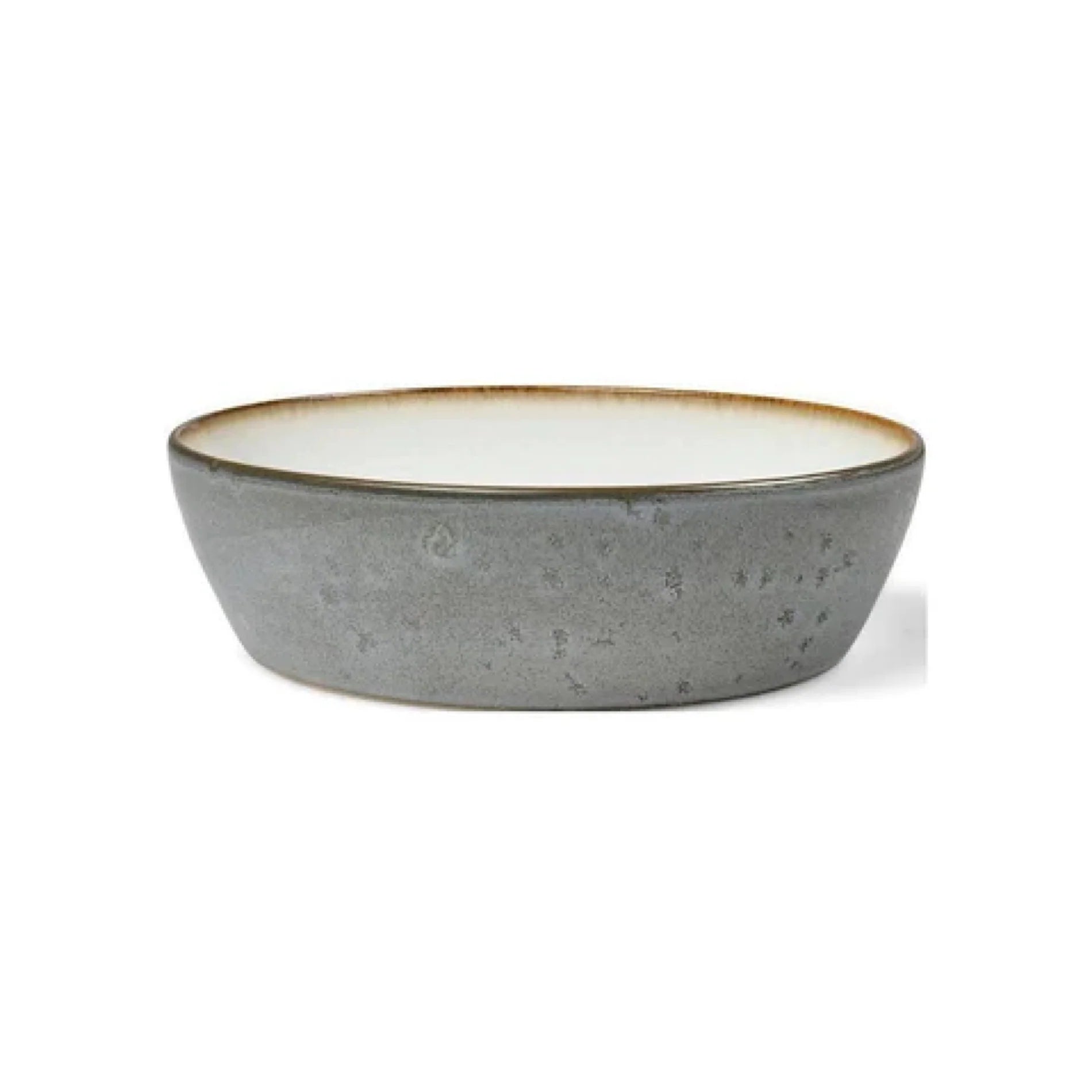 Bitz Living Stoneware Bowl Plate Deep 18cm Grey Cream